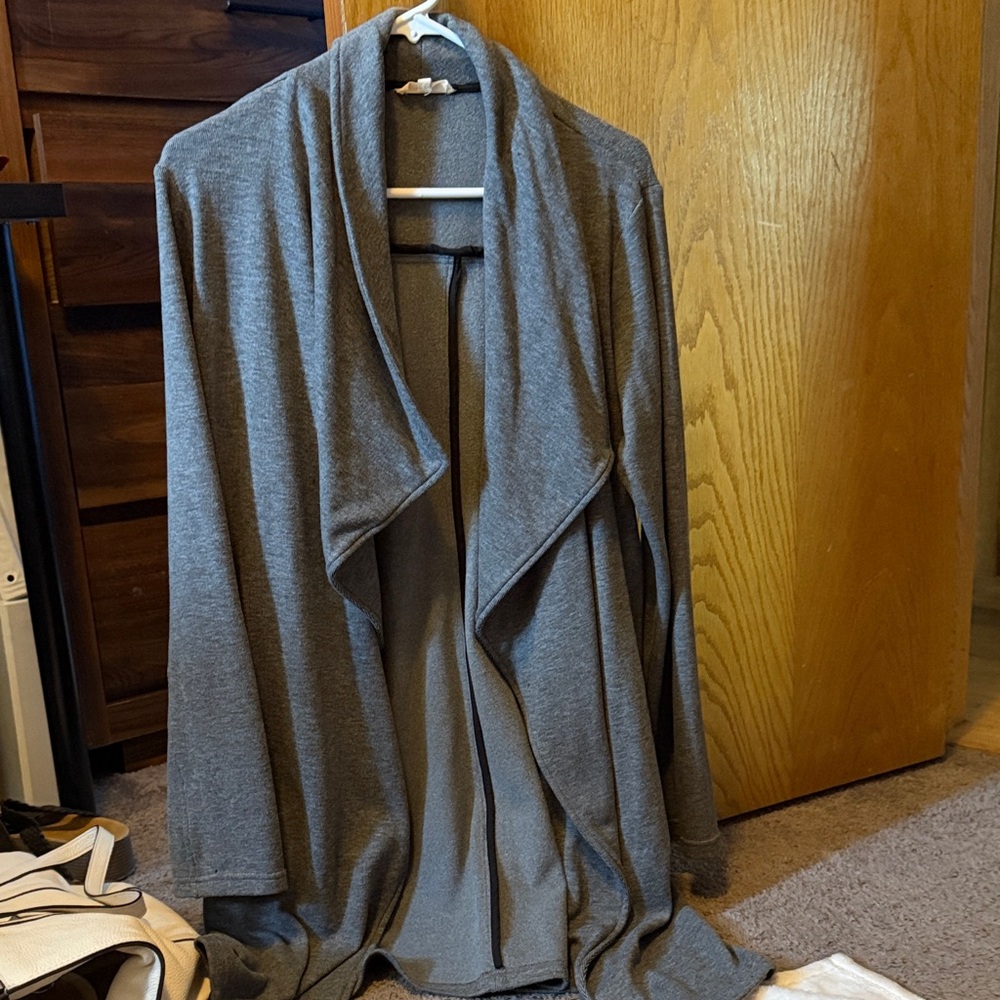 Mystree Charcoal Drape Cardigan